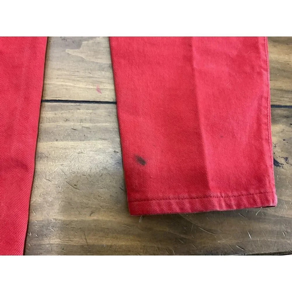VINTAGE MARITHE FRANCOIS GIRBAUD RED JEANS 90’s WOMENS SIZE 13/14 MADE IN USA - Picture 9 of 13